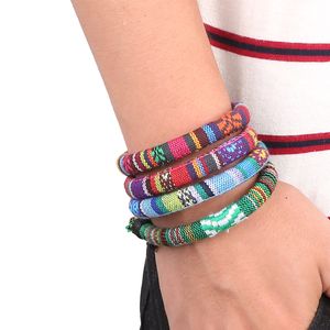 Bracelet de style ethnique, 4 styles, corde pour hommes et femmes, bracelet réglable rétro tribal national