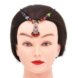Bijoux de cheveux de la chaîne de corde à perle de couleur de couleur ethnique