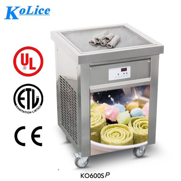 ETL livraison gratuite à la porte des états-unis 52*52 cm poêle carrée cuisine friture glace rouleau MACHINE avec réfrigérant complet