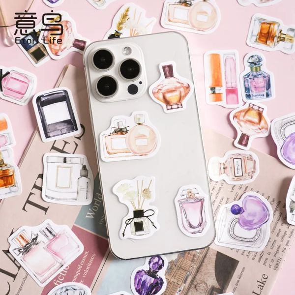Etori Life 46pcs / Box Perfume Bottle autocollant Boîte de papeterie Sticker Mobile Phone Mobile Hand Compte DIY Sticker décoratif