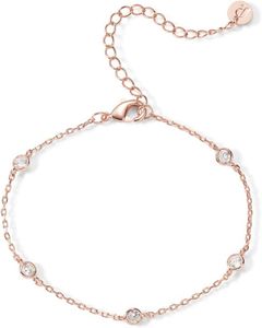 ETS Pavoi 14K vergulde kralen Cubaanse kubieke zirkonia imitatie diamant station oneindige kettingarmband voor vrouwen |verstelbare kettingarmband