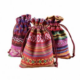 Etya Lino Bolsa de lino Joya de joyería Regalos de boda de Navidad bolsos Bolsa de empacador con cordón Fi Mujeres pequeñas monedas Mey M0ub#