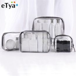 ETya-neceser transparente con cremallera para mujer, estuche de maquillaje de viaje, organizador de belleza, artículos de tocador, bolsa de almacenamiento para baño, 243t