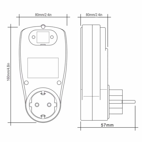 EU Digital LCD Energy Watt Metter WattMeter Wattage Electricity KWH Power Monitor Electric Meter Mesurer la sortie de l'alimentation de sortie