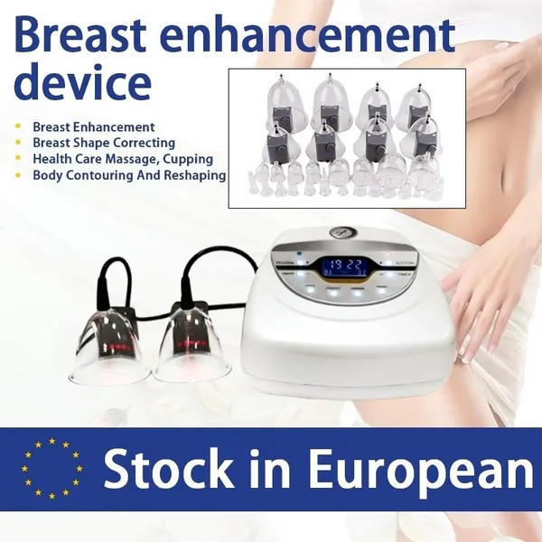 Portable Slim Equipment EU NO TAX Portable 2 en 1 Tens Électrode d'onde russe Stimulation Massage corporel Aspiration sous vide Thérapie par ventouses chinoises Soins du sein Spa Appareil