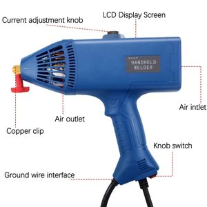 EU -plug 220V Tig Mig Us Plug 110V 5000W Digitale boog lasmachine handheld lasser elektrische gereedschappen plek lassen 2 ~ 14 mm groep