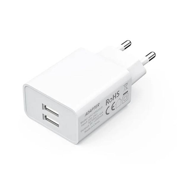 Chargeur universel de téléphone portable, prise ue 5V 2A, double USB, adaptateur d'alimentation de voyage pour iPhone Samsung Xiaomi Huawei