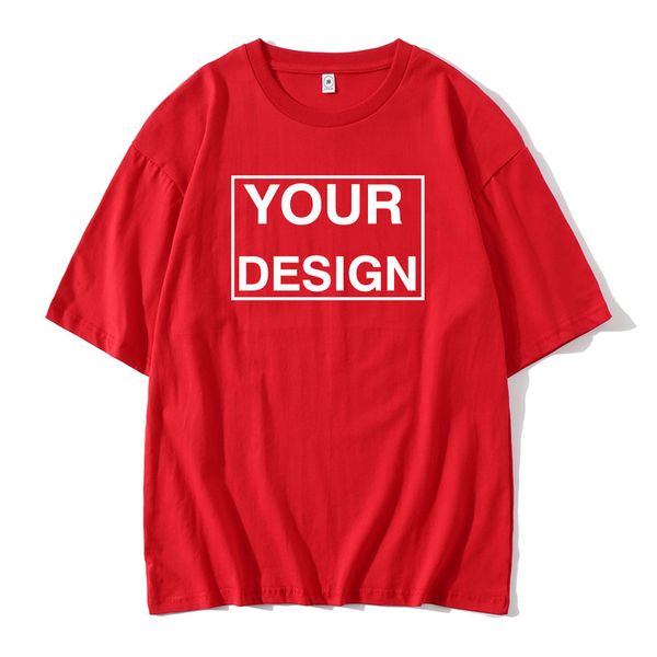 UE Taille 100 Coton T-shirt personnalisée Faire votre conception Texte Men Femmes Imprimé Original High Quality Gifts Tshirt Wholesale 220712