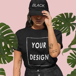 T-shirt personnalisé 100 coton pour femme, taille européenne, ajoutez votre propre Design, imprimé le texte, image, haute qualité, 220712
