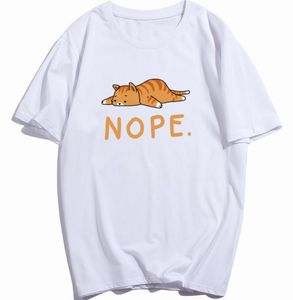 EU -maat Grappig T Shirts Cat Nope Lazy Cartoon Cotton Unicorn Panda T -shirt Gedrukte T -shirt Humor Cute Gift1603238