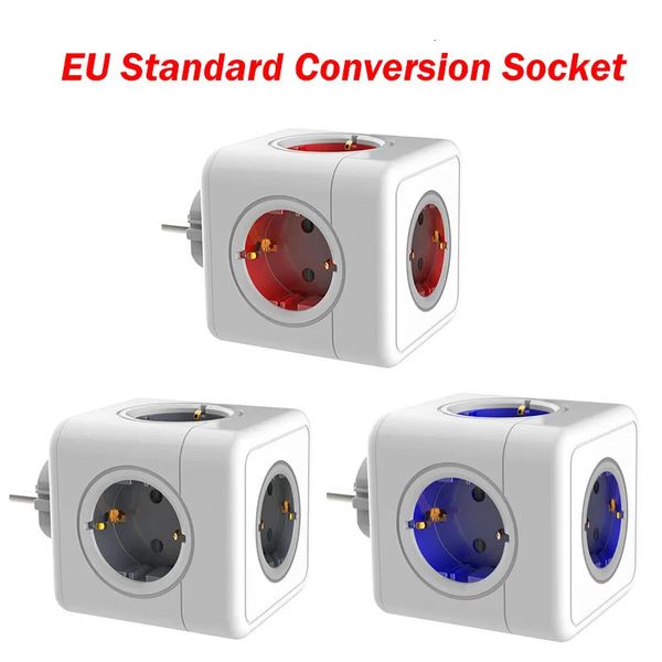 Sock de conversion standard EU Adaptateur de sortie de sortie de sortie de sortie Smart Stand Without USB Plug Purner Cube Power Strip 240419