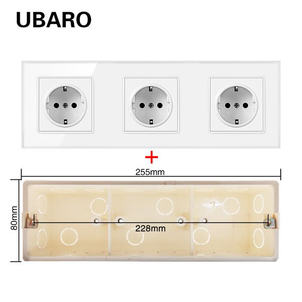 SOCKEL DEL PANEL DE VIDRIO Multi-Tipos estándar de la UE con salida eléctrica de potencia de caja con USB 5V 2100MA AC110-250V 16A