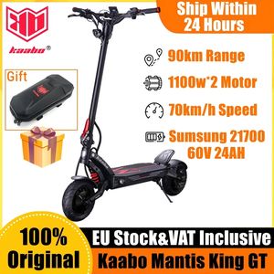 EU Stock KAABO Mantis King GT elektrische scooter 60V 24Ah TFT-scherm 2 * 1100W motor 70 km / u IPX5 waterdichte slimme kickscooter Inclusief BTW