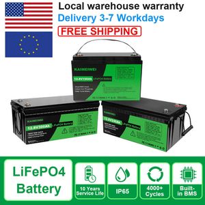 Stock UE ! Sans taxe ! Batterie LiFePO4 12V 24V 100Ah 200Ah Lithium Fer Phosphate Batterie Rechargeable pour Bateaux EV RV