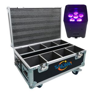 EU Stock Sailwin 6X18W 6in1 Smart DJ-telefoonbediening Batterijaangedreven LED PAR LIGHT DJ LED-uplight met 8in1 opladen Flightcase Road Case