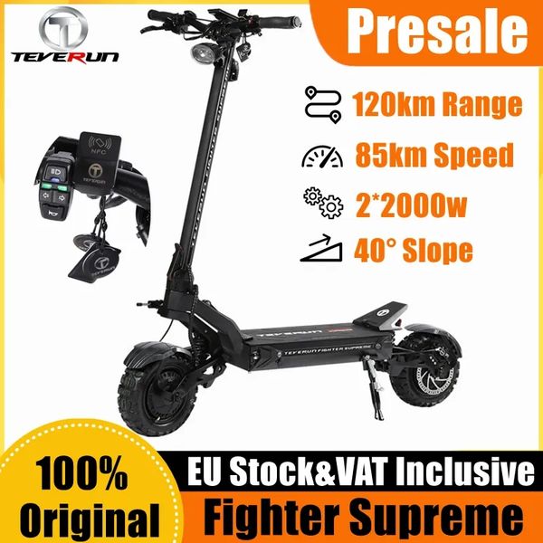 Stock ue TEVERUN Fighter TEVERUNSupreme 8000W 72V 35Ah Scooter électrique affichage TFT vitesse maximale 100 km/h Smart BMS APP Scooter