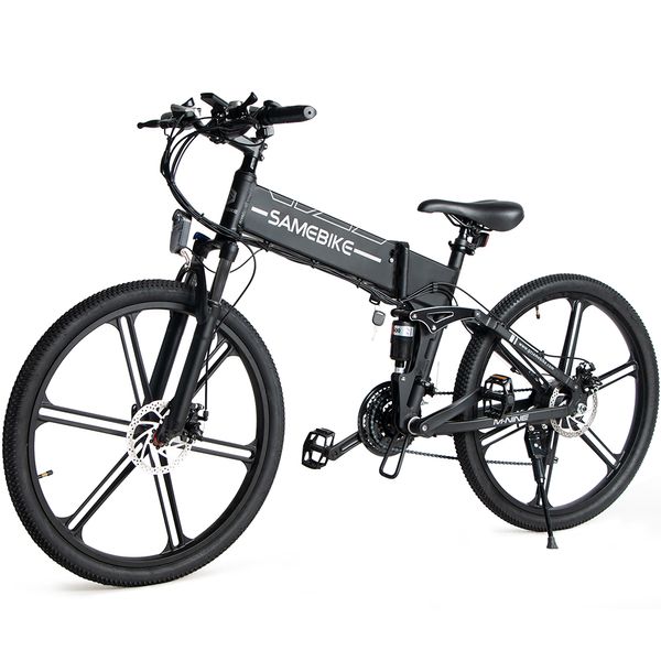 Stock europeo Samebike MY-SM26 bicicleta eléctrica 350W 48V ciclomotor bicicletas velocidad máxima 30km rango de asistencia eléctrica 26 pulgadas e-bike para viajes al aire libre