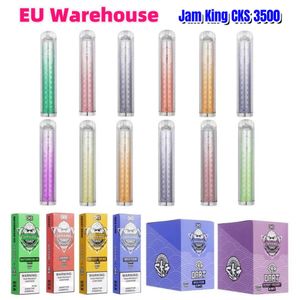 Stock européen vaper desechable Jam King CKS 3500 Puffs 6ml Pod Crystal Vape Pen E Cig 2% 3% 5% Nic 650mAh Batterie Rechargeable Mesh Coil Chinese Vape Factory vs 2800 5000