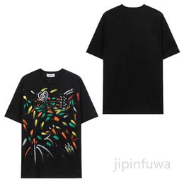 EU Trend Lavins Mens Heren korte mouwen T-shirts Designers T-shirts mode handgeschilderde graffiti bedrukte tops high street cotton sweatshirt 9025