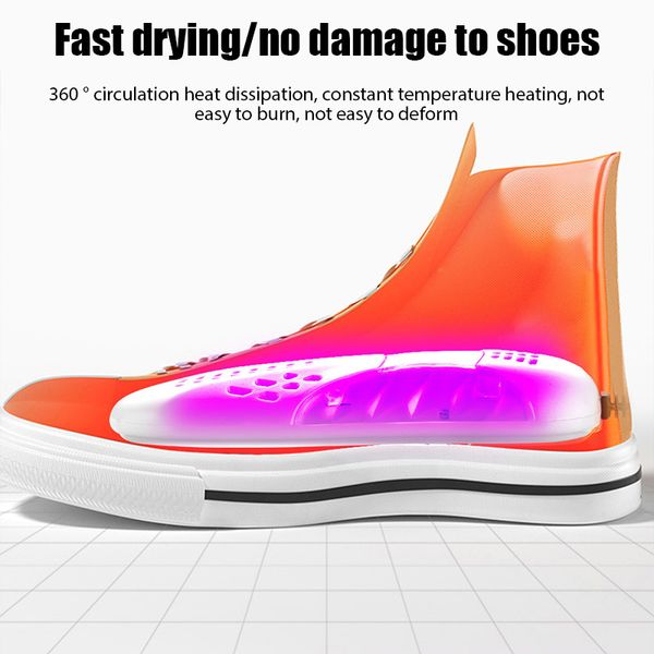 EU/US 110V-220V Forma de automóvil de carrera Violeta Secador de calzado de luz Protector Deodorante Desodorante Deshumidify Dispositivo zapatos Drier Calentador