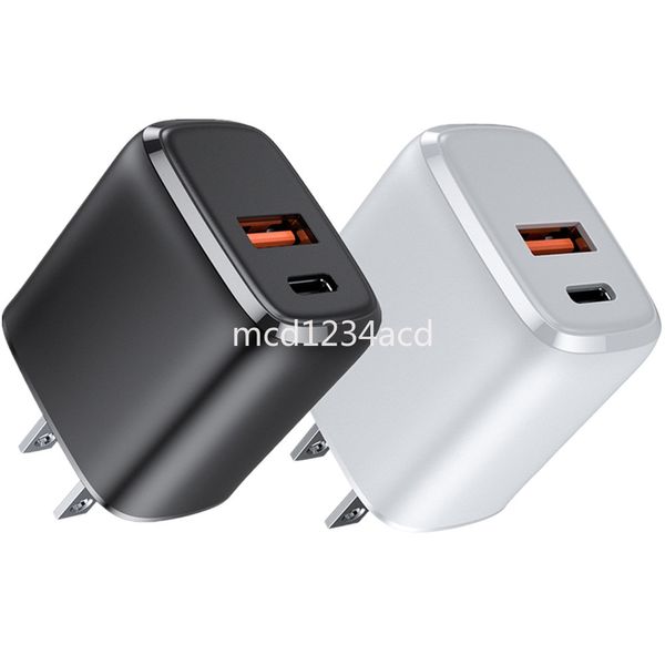 EU US Fast Quick USB C Charge 20W Double ports PD Type C Chargeur mural Adaptateurs d'alimentation automatiques pour Iphone 12 13 14 15 Pro Max Samsung Tablet PC M1 avec boîte de vente au détail