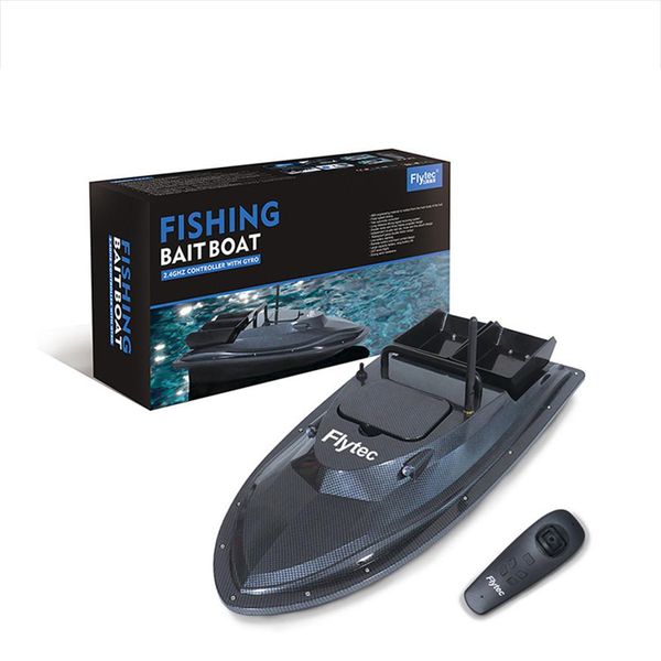 Barco RC de camuflaje Flytec EU/US, 500M, Control remoto, señuelo de pesca inalámbrico, barco con cebo, luz nocturna LED, Radio Control, lancha rápida