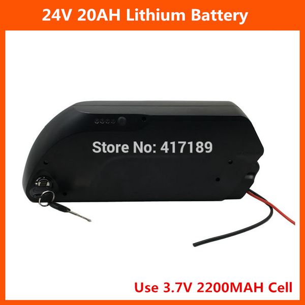 Batterie de vélo électrique 24 V 20Ah 500 W batterie de vélo électrique ue US batterie requin au Lithium 24 V avec chargeur 29.4 V 3A