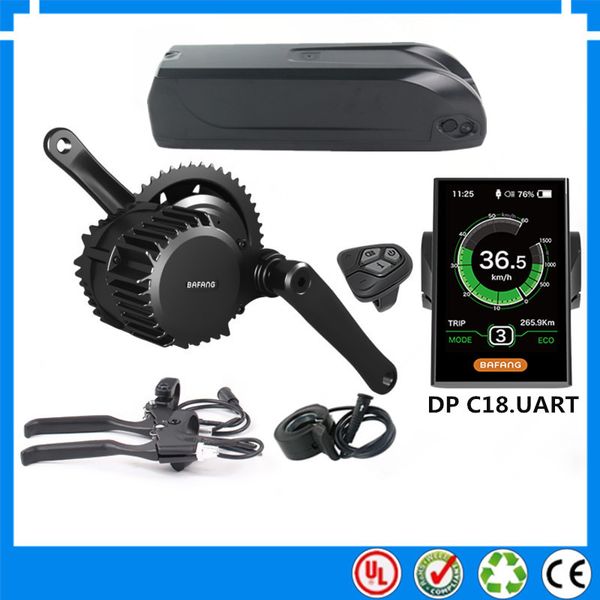 UE EE. UU. sin impuestos 48V 1000W BBSHD Bafang mid drive kits de motor de bicicleta eléctrica con cargador de batería de iones de litio de 52V 15ah