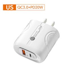 Prise ue/US PD 20W chargeur rapide USB C chargeur rapide adaptateur de banque d'alimentation pour IPhone Samsung Xiaomi Huawei téléphone portable