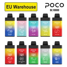 Entrepôt de l'UE 10000 bouffées E Cigarette jetable Vape Poco BL10000 Cigarette électronique Vape stylo rechargeable débit d'air réglable 20ML 15 Flaovrs dispositif original