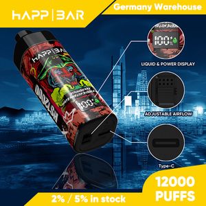 Eu Warehouse 12000 PUFFS Vape jetable E Cigarette Super 12K Rechargeable Pré-rempli 20ml Pods livraison gratuite