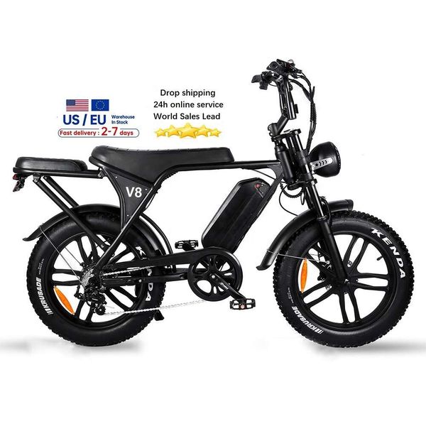 Eu Warehouse Fat Tiret Bike V8 E Precio de bicicleta OUXI 250W 1000W Batería de motor Batería eléctrica