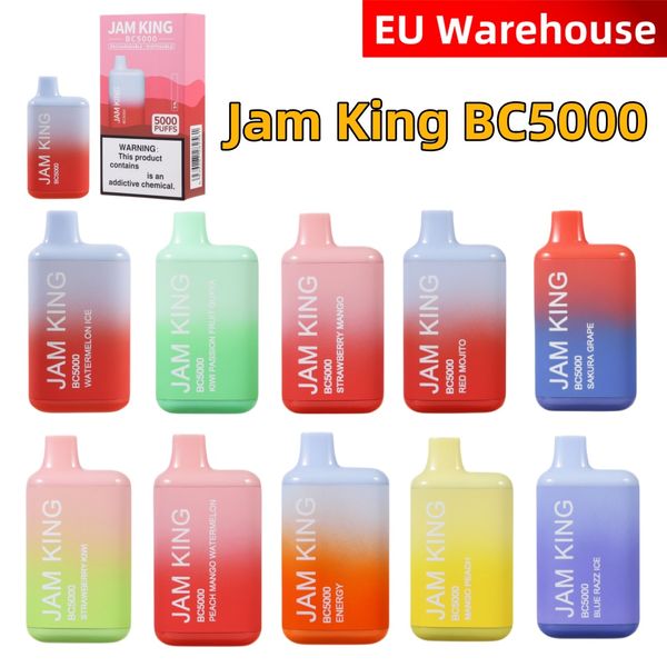 EU Entrepôt Jam King BC5000 vape pen puff 5000 gros vapers desechables Cigarette électronique 13 ml Pods préremplis 50 mg 650 mah saveurs de jus rechargeables