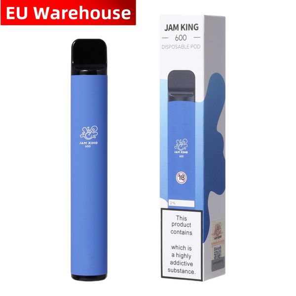 EU Warehouse Jam King Puff Bar Vape 600 bouffées 2 ml de jus stylo à cigarette électronique jetable 10 saveurs Pods Nic Salt 2% 20 mg Vaporisateur Mesh Coil 550 mAh Batterie vs poco vape