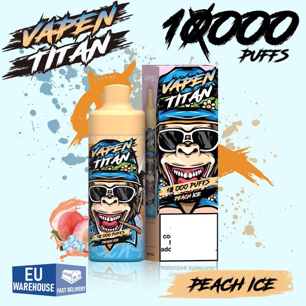 Almacén de la UE Original 10000 puffs 10K Vape desechable VAPEN TITAN 10000 puff razz bar Cigarrillo electrónico recargable Vape Pen Flujo de aire recargable 20ML vapes