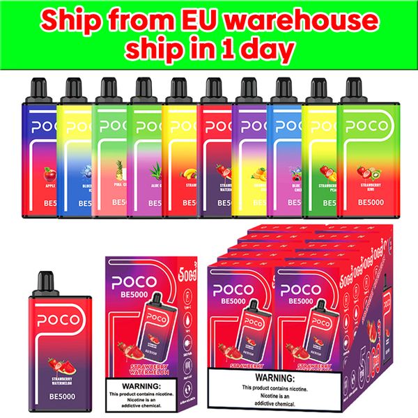 EU ENTREPORT ORIGINAL E Cigarette Disposbale Vapes POCO BE5000 PRÉFULTEMENT 14 ML POD 5000 PUFS 650MAH MESH COLL TYPE C