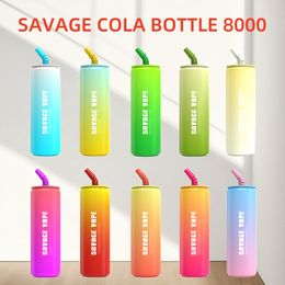 EU ENTRACIPATION VAPES SAVAGE PUFFICATION 9000 9K 8000 PUFFS COLA BOUTEILLE VAPES DISPOSTES 20 ML JUICE Préfilé E Vapers de cigarette 5% 10 FLAVORS 650MAH PUFFICABLE RECHARGABLE 5000 2800