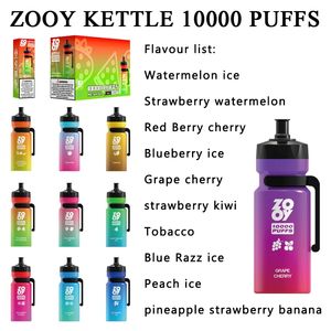 UE Almacén Zooy Kettle 10000 Puff Vapes precargados E Cigarrillo electrónico E Cigarrillo E Hookah Cargador Vaper Ecig Puff Bars Pod Desechable Vape Puff 10000