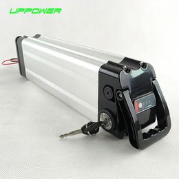 EUA UE NENHUM IMPOSTO PRATA ESTILO PEIXE 36 V 12AH BATERIA BICICLETA ELERICA 500 W BATERIA DE LÍTIO COM CAIXA DE Alumínio + 42 V 2A Carrega