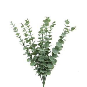 Eucalyptus 50 Stuks Nep Planten Bladeren Plastic Materiaal Voor Bruiloft Bloem Muur Woondecoratie Groen Plant Blad Decor