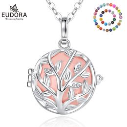 Eudora 20mm mode cristal arbre cage harmonie boule carillon cloche pendentif ange appelant Bola collier pour bébé grossesse bijoux K168 240329