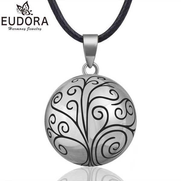 EUDORA – collier pendentif harmonie pour femmes, carillon d'arbre, Bola, bijoux à la mode, cadeau, boule de grossesse mexicaine, chaîne de 45 pouces, B316