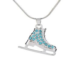 Euécouteur an 5 pièces multicolore strass patins chaussure pédant collier Sport bijoux pour femmes Whole4550410