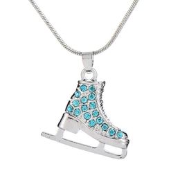 Euécouteur an 5 pièces multicolore strass patins chaussure pédant collier Sport bijoux pour femmes Whole231B