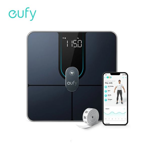 eufy Smart Scale P2 Pro balance de salle de bain numérique Wi-Fi Bluetooth 16 mesures dont poids fréquence cardiaque graisse corporelle 240112