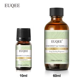 Euqee 10 ml/60 ml de aceite de fragancia para aromaterapia difusor lilas gardenia coco vainilla blanca almizcle de jabón de bricolaje vela perfumada