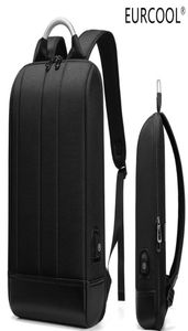 Eurcool Business Thin ordinateur portable sac à dos Men039s 156inch Bureau Work Men039s Backpack Unisexe Black Slim Super Light1572536