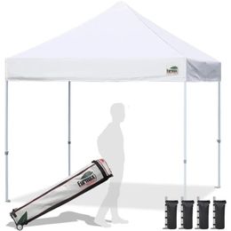 Eurmax USA Standard 10x10ft Patio Pop Up Caut Tente pour événements en plein air Craqueurs instantanés commerciaux avec sac à roulettes robustes 240416 240426