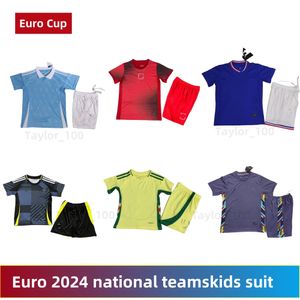 Euro 2024 Nationaal Team Kindervoetbalkit Engeland Duitsland Portugal Wales Spanje Nederland Jersey voor kinderpak voor kinderen