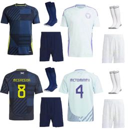 2024 2025 Camisa de fútbol de Escocia Jerseys de fútbol Tierney Adams Robertson 24 25 McGregor Men Kits Kits Kit Set Calcets Uniforme